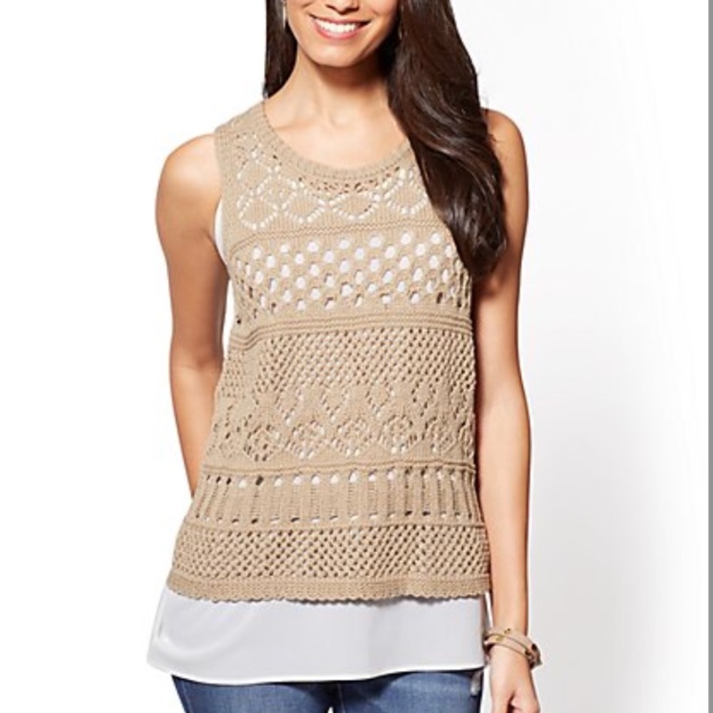 New York and company crochet twofer tank